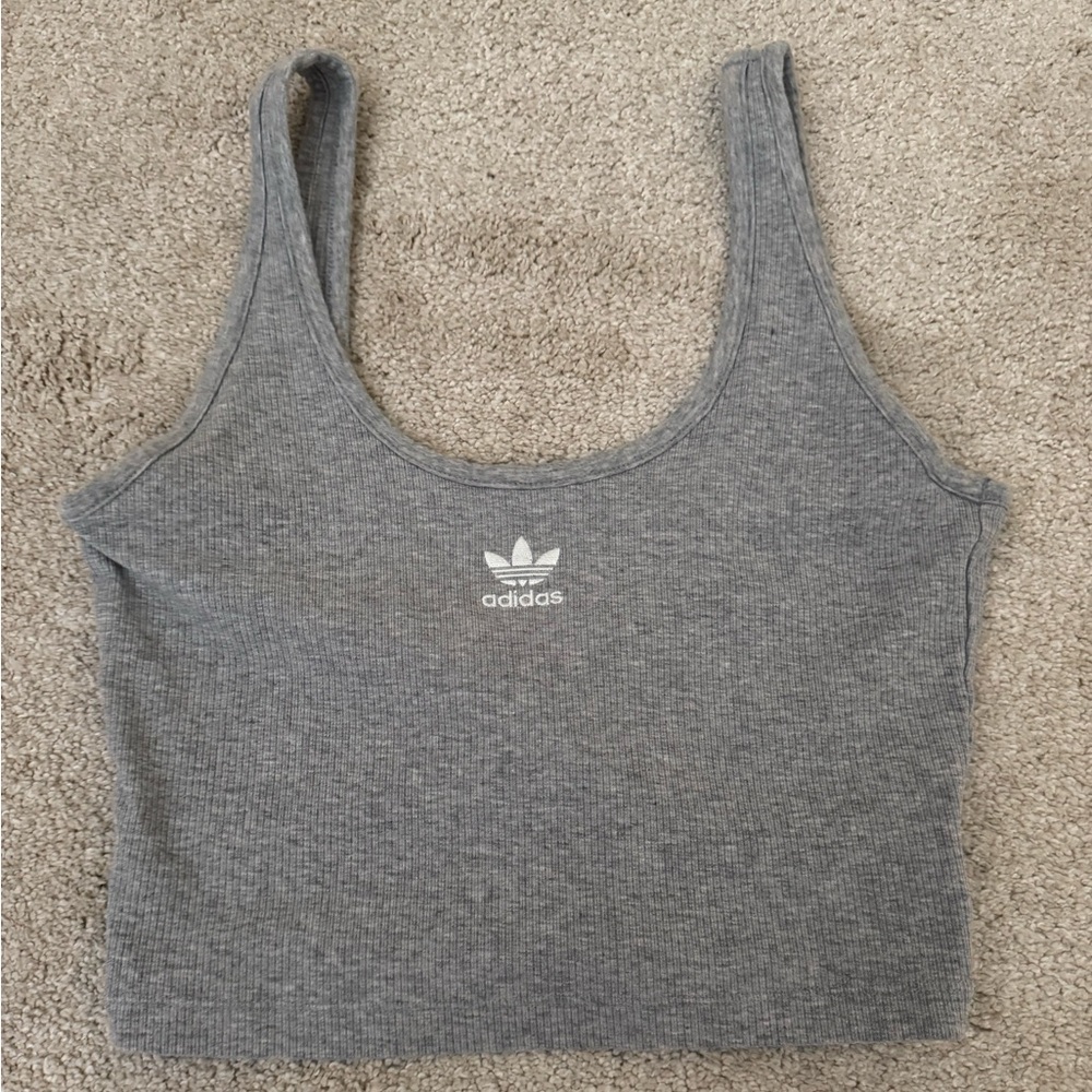 Adidas Gray Crop Tank Top